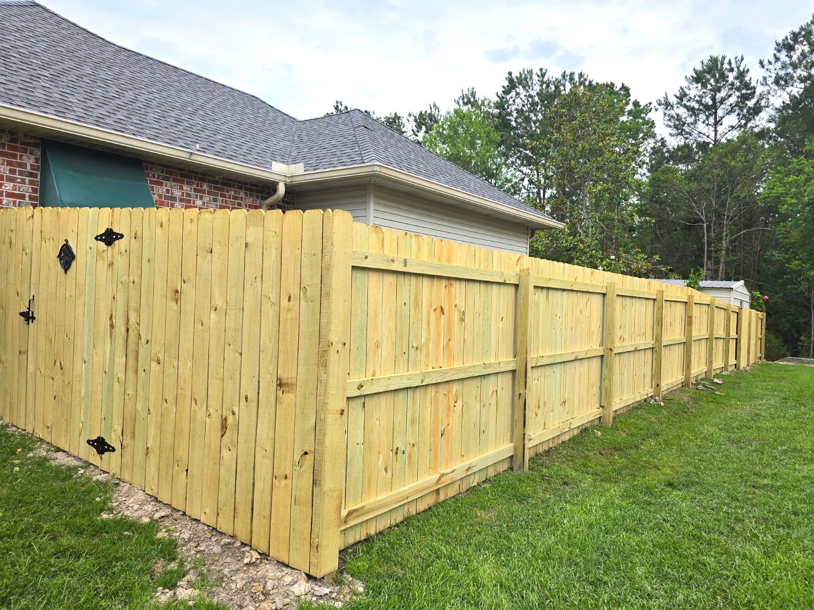 Cedar fence installation